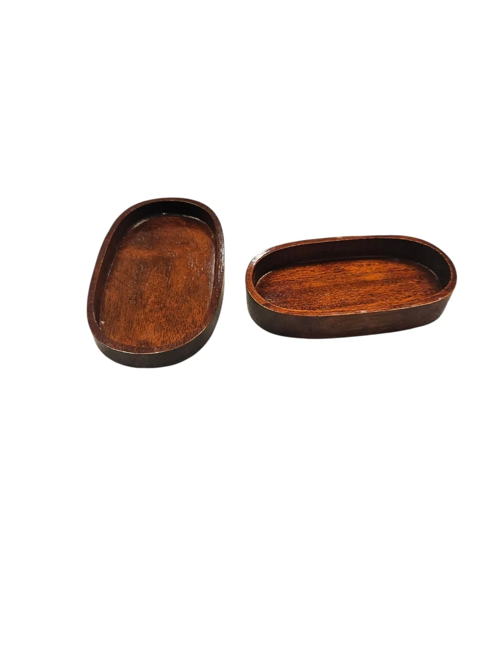 Handcrafted Wooden Oval Trinket Box with Inlaid Fruit Motif